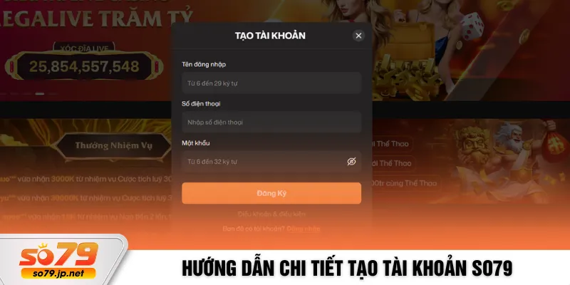 Hướng dẫn chi tiết tạo tài khoản So79