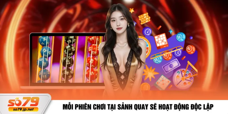 Mỗi phiên chơi tại sảnh quay sẽ hoạt động độc lập 